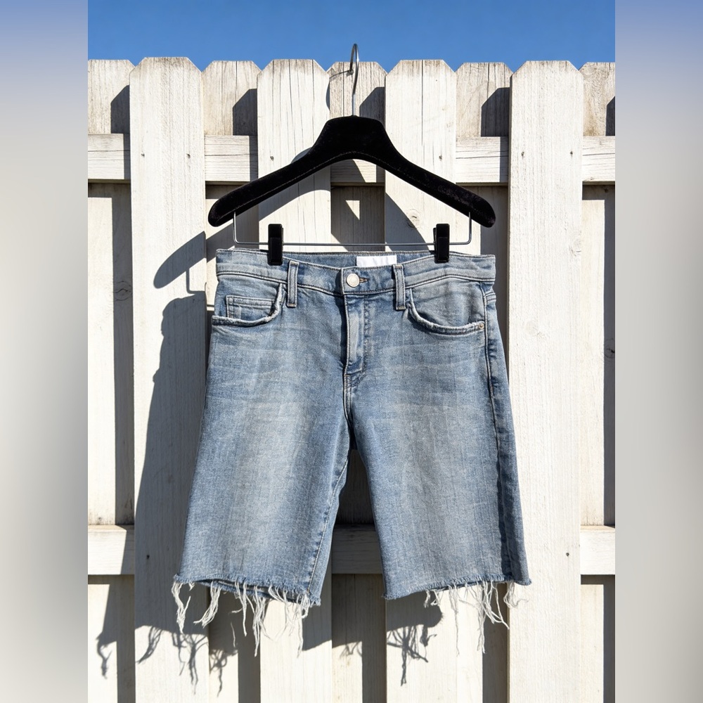 Current/Elliott Light Wash Cut-Off Denim Shorts Size 27 Raw Hem USA Made